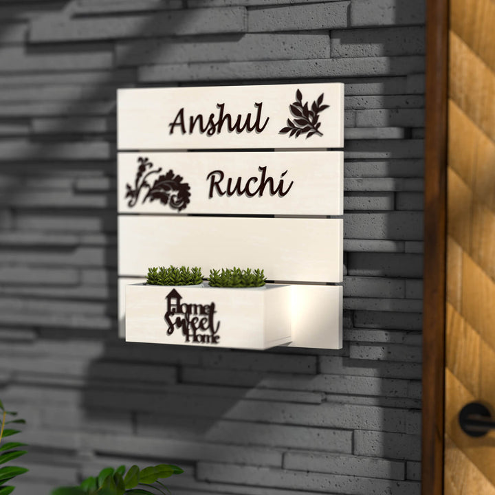 Rustic Wooden Planter Nameboard