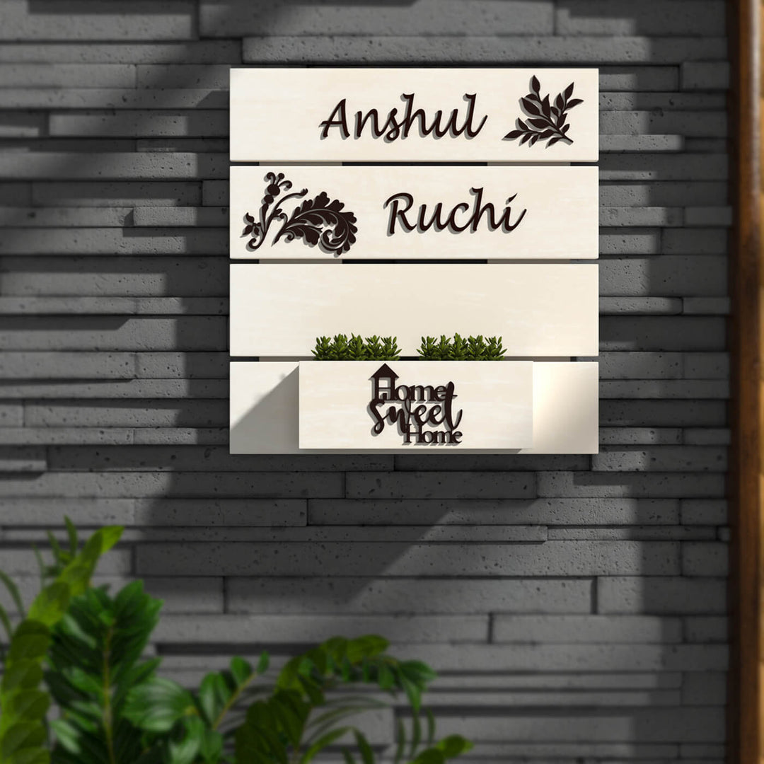 Rustic Wooden Planter Nameboard