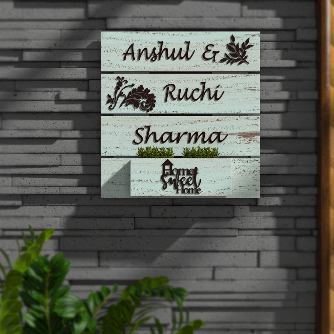 Rustic Wooden Planter Nameboard