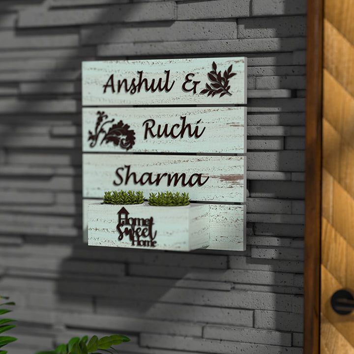 Rustic Wooden Planter Nameboard