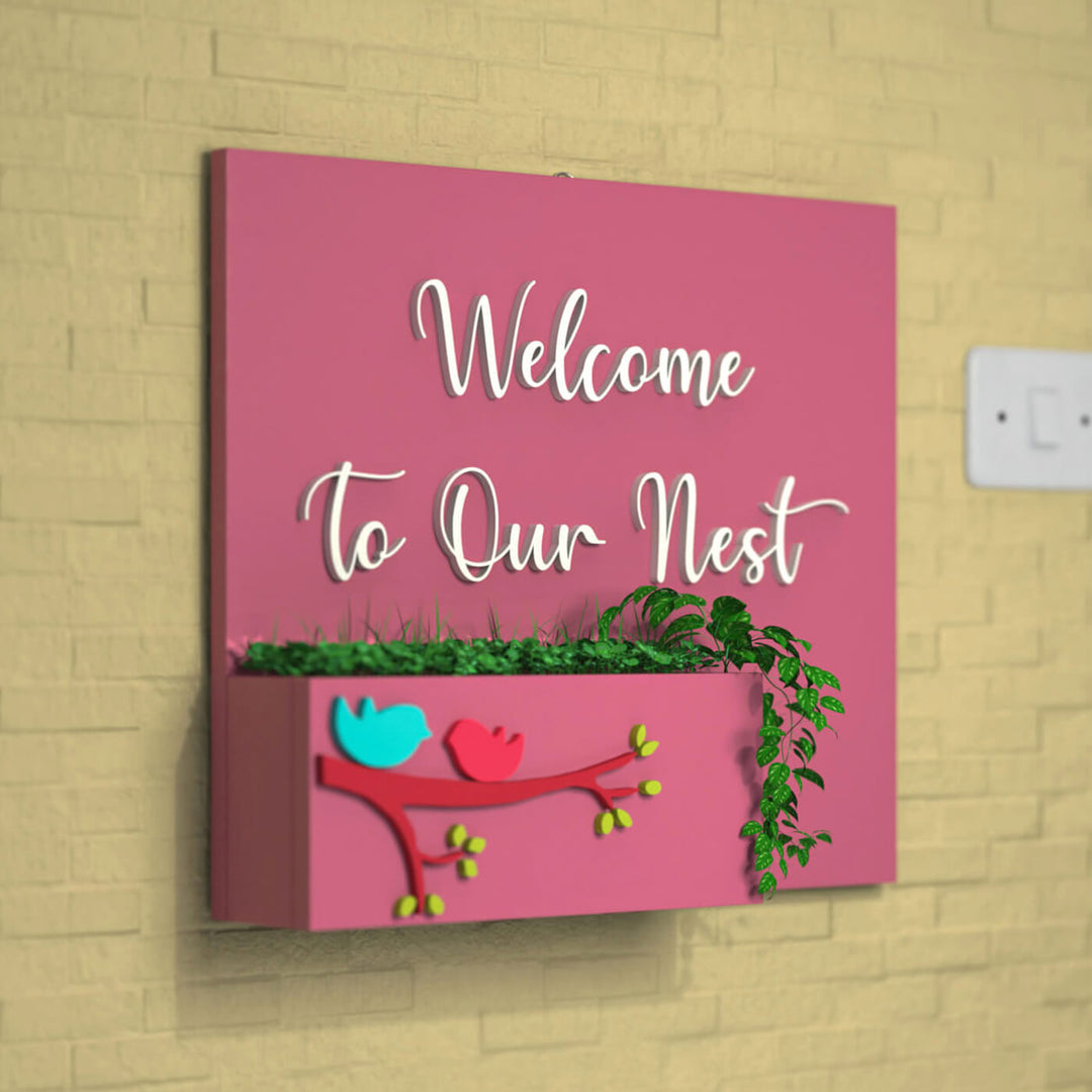 Rectangle Birds Planter Nameboard