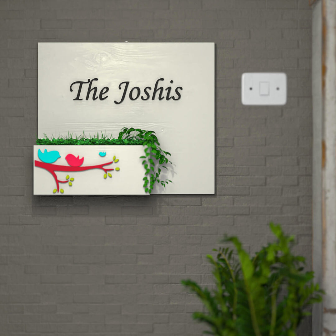 Rectangle Birds Planter Nameboard