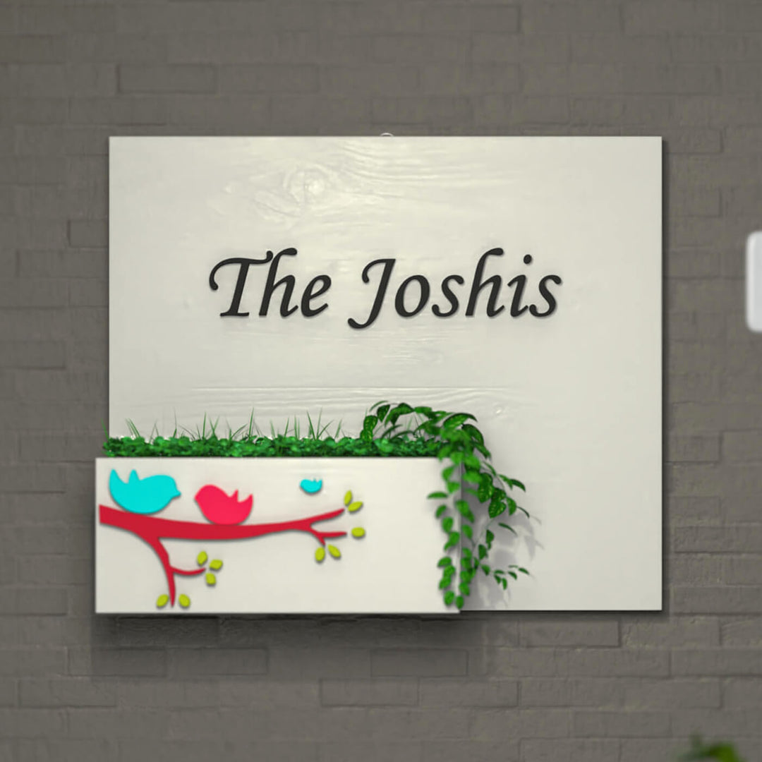 Rectangle Birds Planter Nameboard