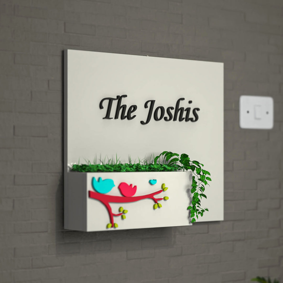 Rectangle Birds Planter Nameboard