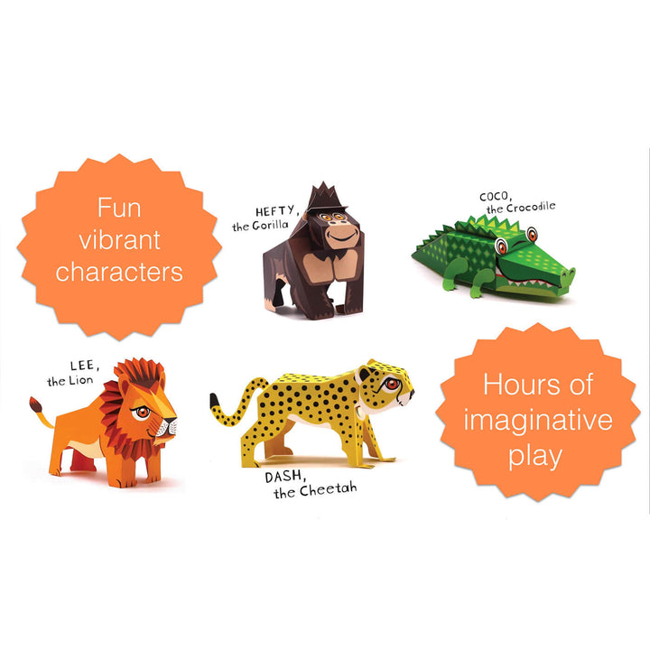 Mini Endangered Animals Paper Craft DIY Kit - Set of 6