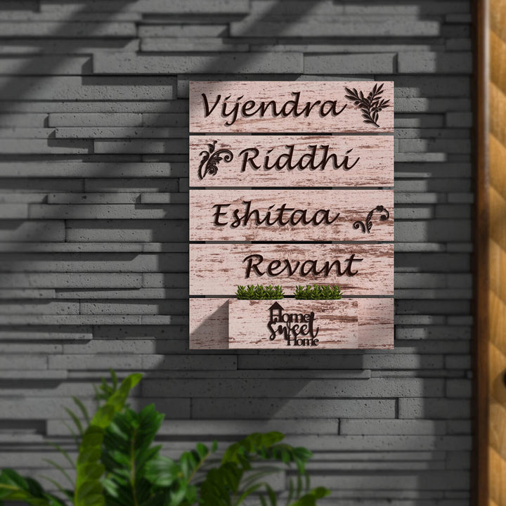 Rustic Wooden Planter Nameboard