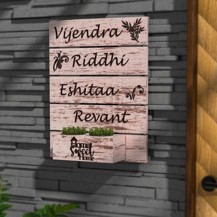 Rustic Wooden Planter Nameboard