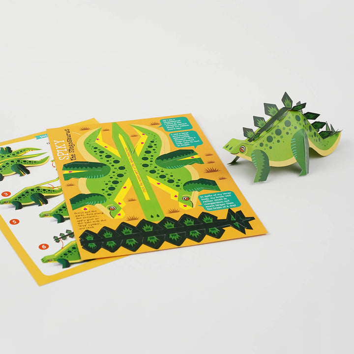 DIY Mini Prehistoric Dinosaurs Paper Craft Kit - Set of 6