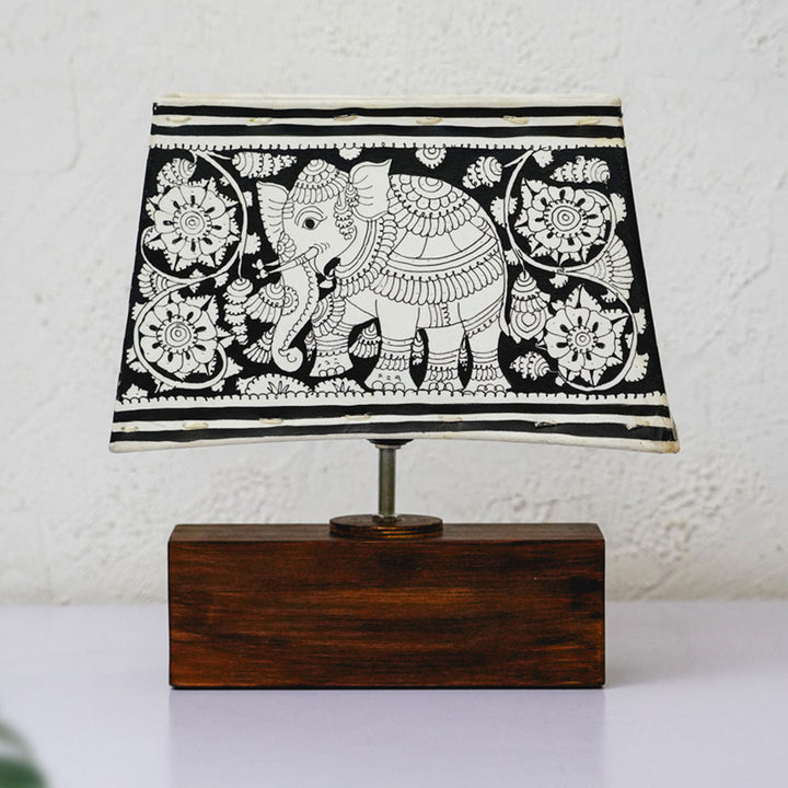 Hand Painted Parchment Leather Tholu Bommalata Lamp