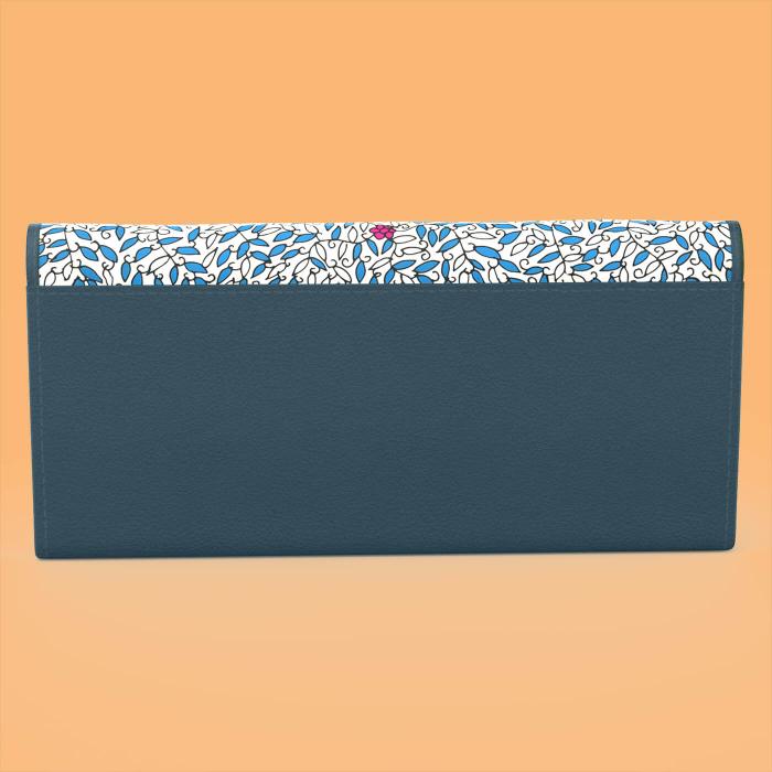 Navy Blue Wallet with Madhubani FIsh