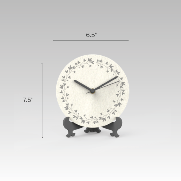 Hand-painted Table Clock with Floral Background