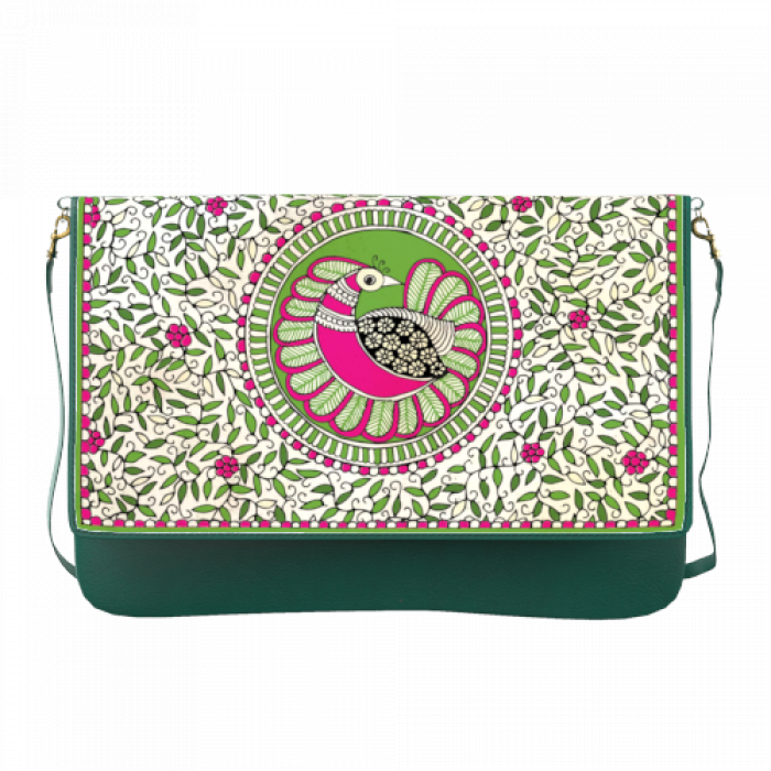 Ladies Leather Shoulder Bag in Green