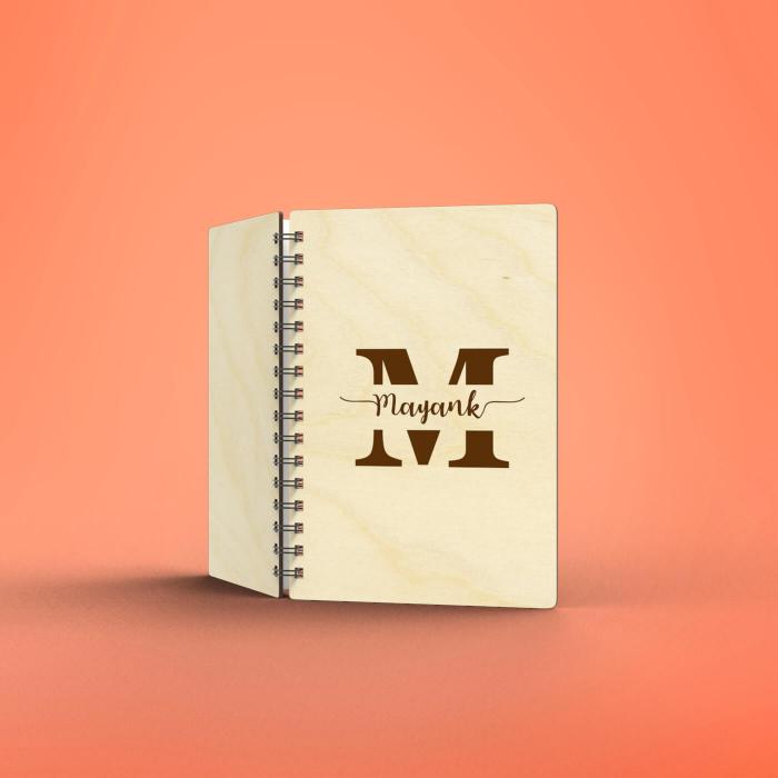 A5 Monogrammed Laser Etched Diary - Letter M
