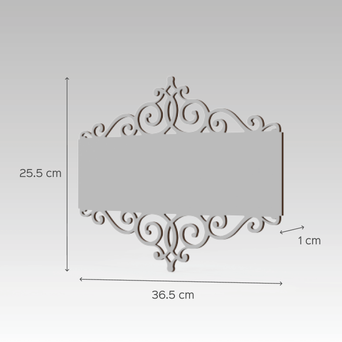 Rectangular Cutwork Nameboard with Dot Art