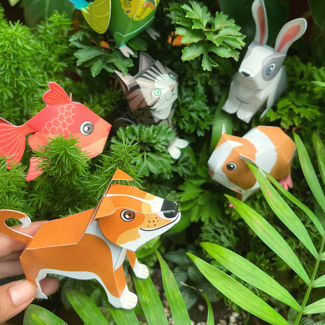 DIY Mini Pet Animals Paper Craft Kit - Set of 6