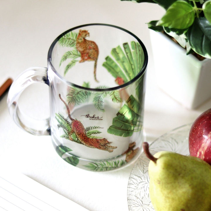 Delicate Printed Glass Mug I 350 ML