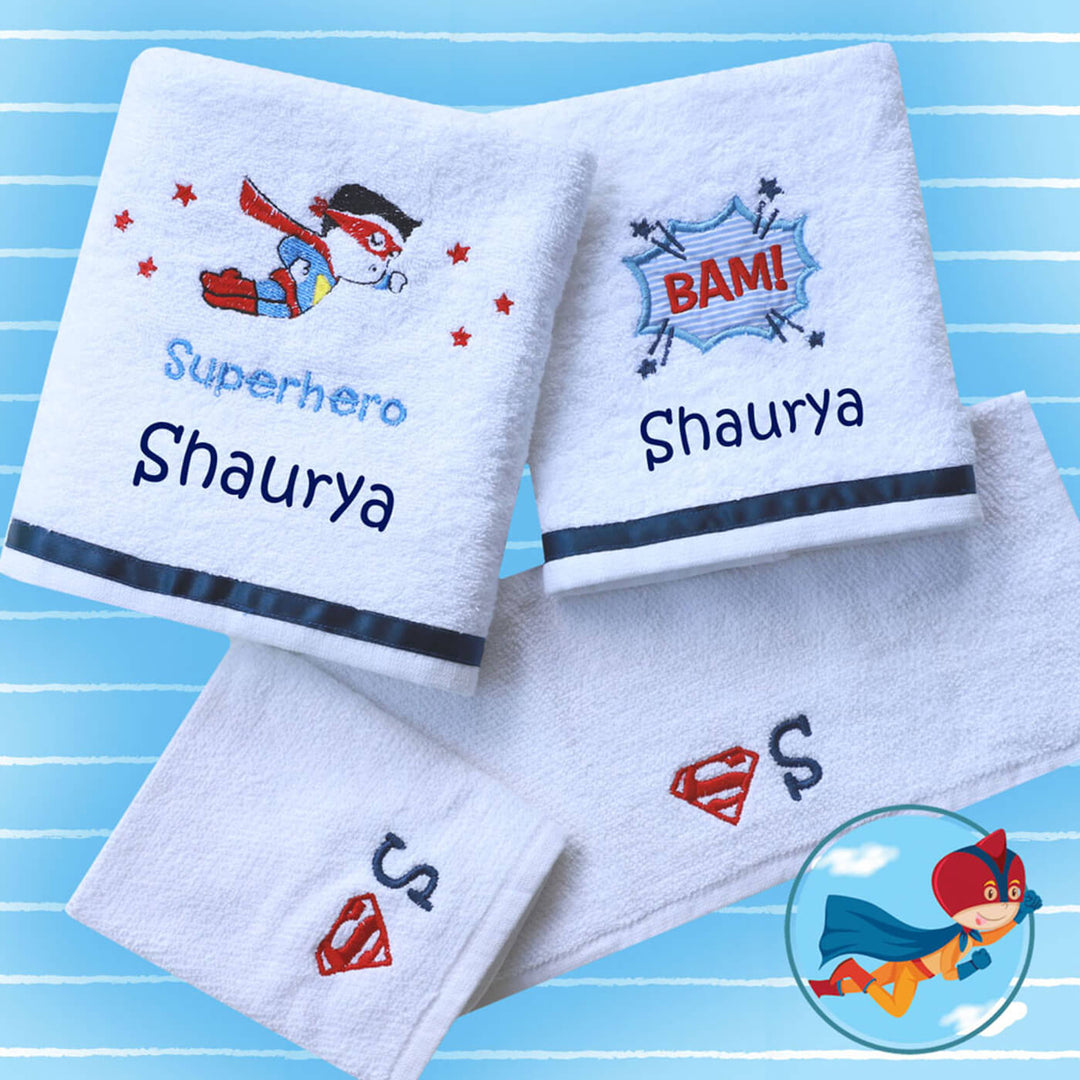 Small Bath Towels Set - Super Hero