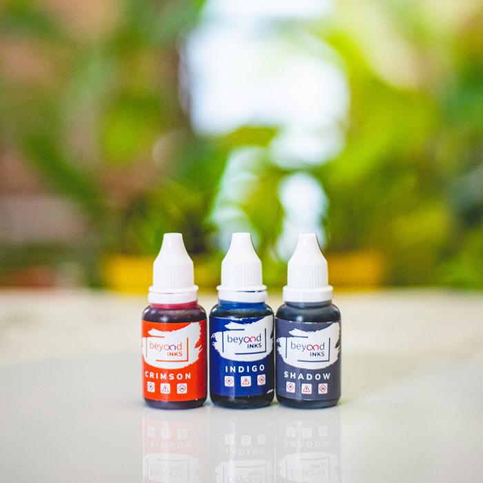 Set of 3 Alcohol Inks- Crimson, Shadow, Indigo