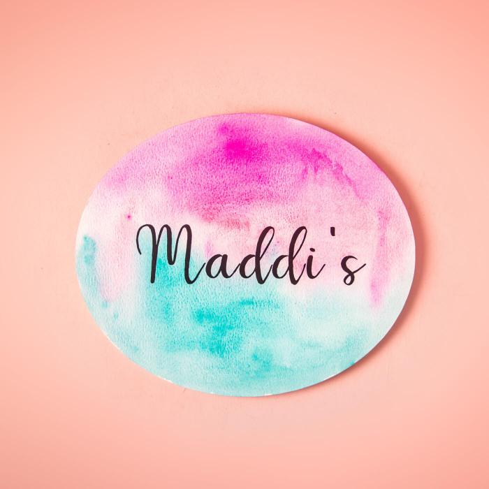Handpainted Oval Ombrewash Nameboard