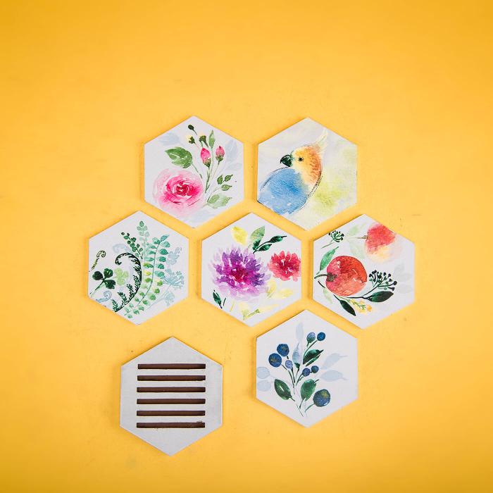 Nature inspired hand painted Coasters