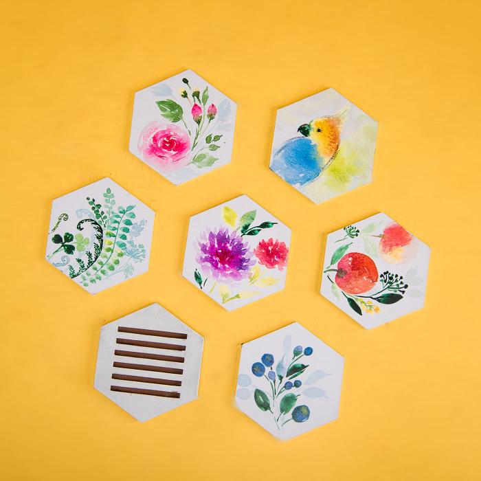 Nature inspired hand painted Coasters