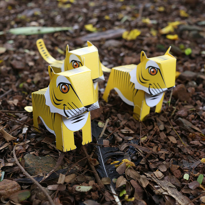 DIY Mini Endangered Animals Paper Craft Kit - Set of 12