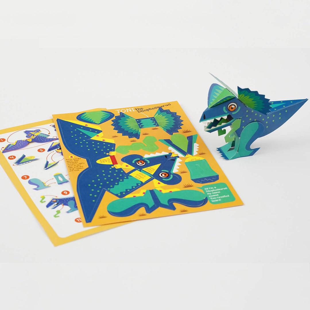 DIY Mini Prehistoric Dinosaurs Paper Craft Kit - Set of 6