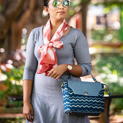 Diamond Pattern Shibori Stole
