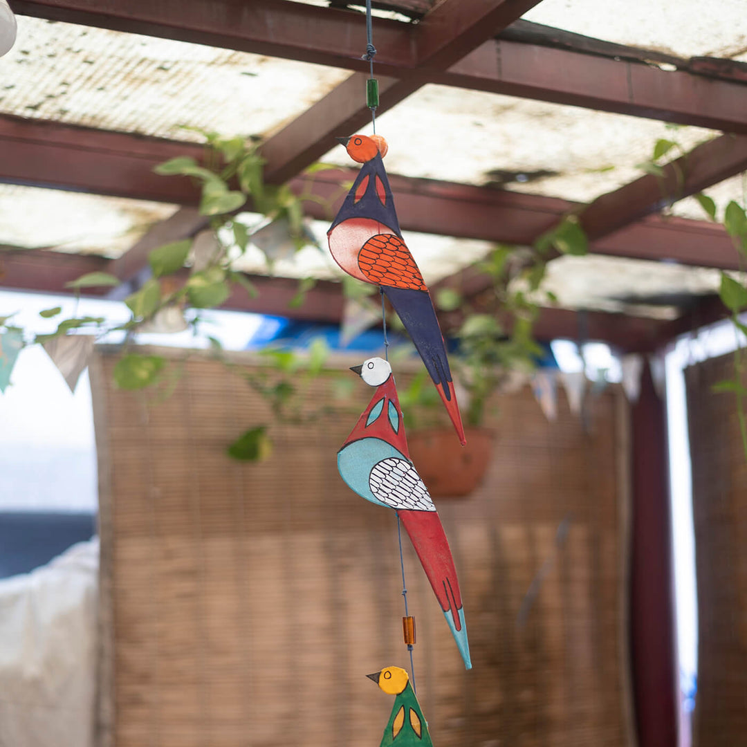 Bird Hangings - Blue, Orange and Green