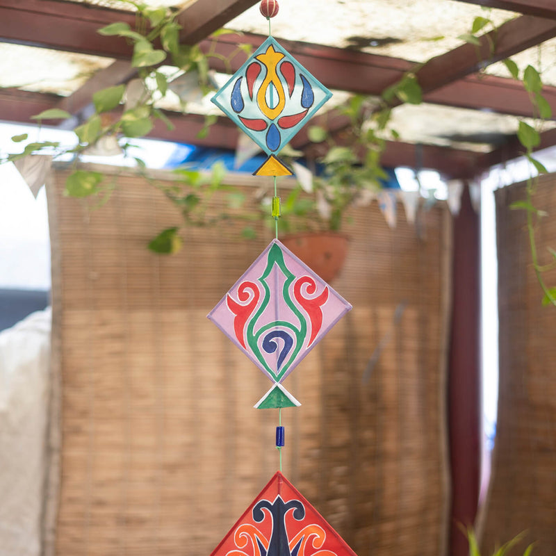 Handcrafted Kite Hangings - Blue, White and Orange
