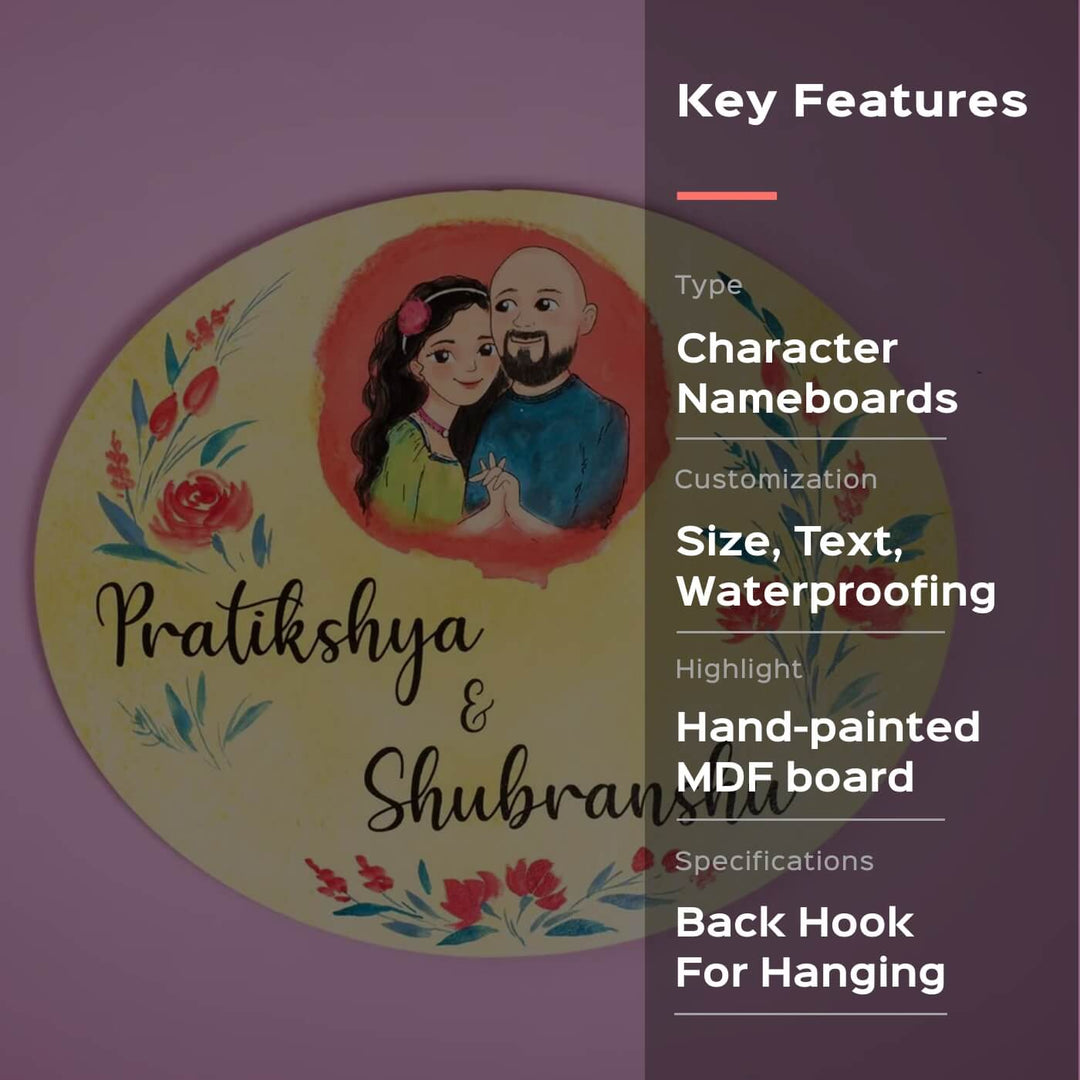 Oval Hand-painted Character Nameboard - Zwende