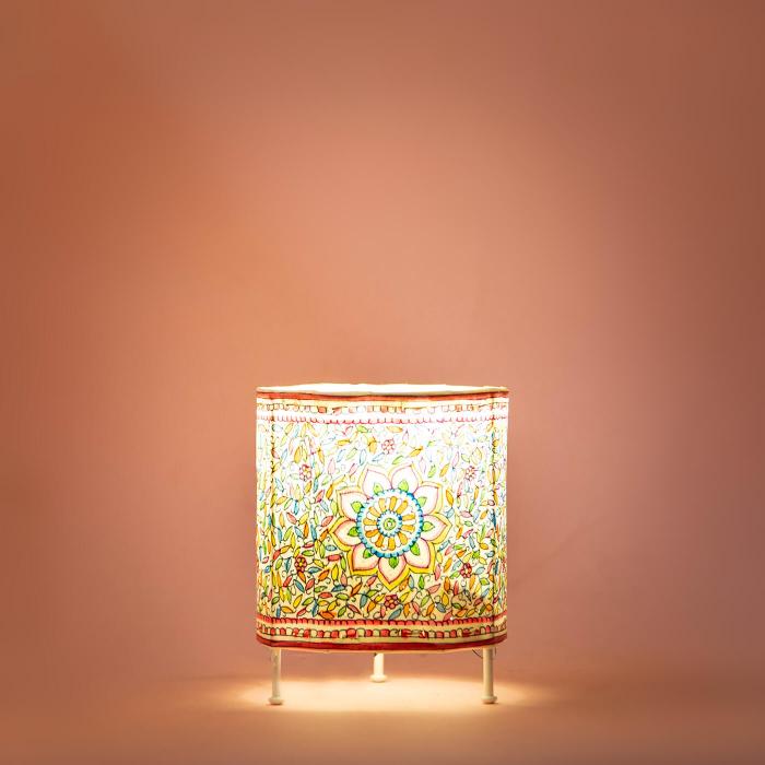 Floral Hand Painted Tholu Bommalata Tealight Lamp| 6 inches
