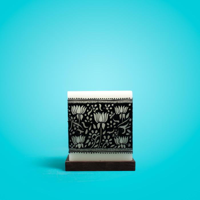 Mehendi Lotus Pattern - Hollow Cuboid Candle