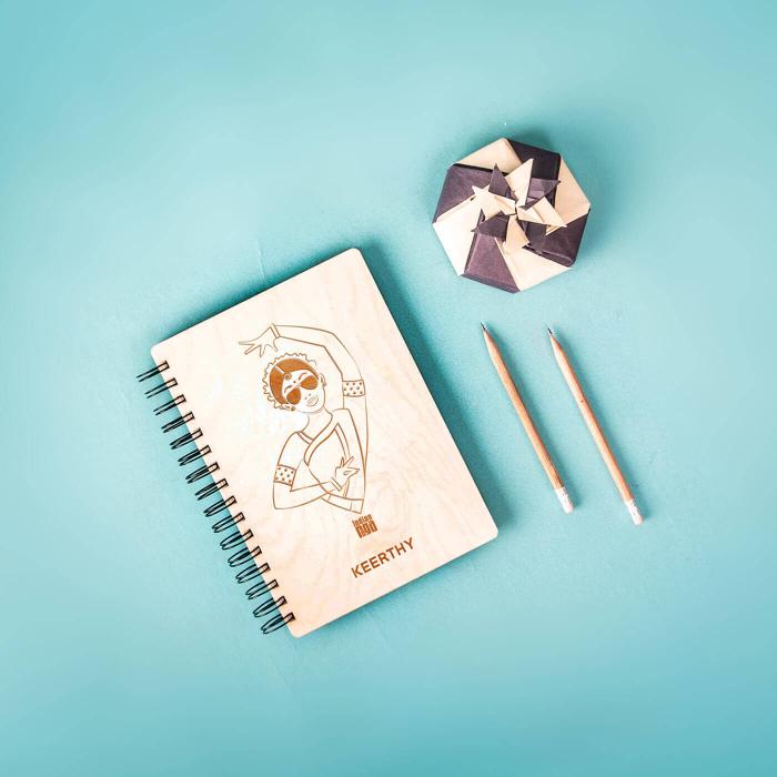 Personalized Laser Etched Dancer Diary - B5 - The Indian Raga Collection