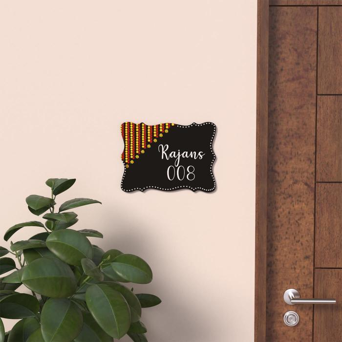 Floral Cut Dot Art Nameboard