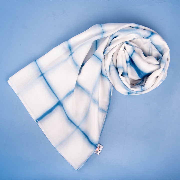 Geometrical Pattern Shibori Stole