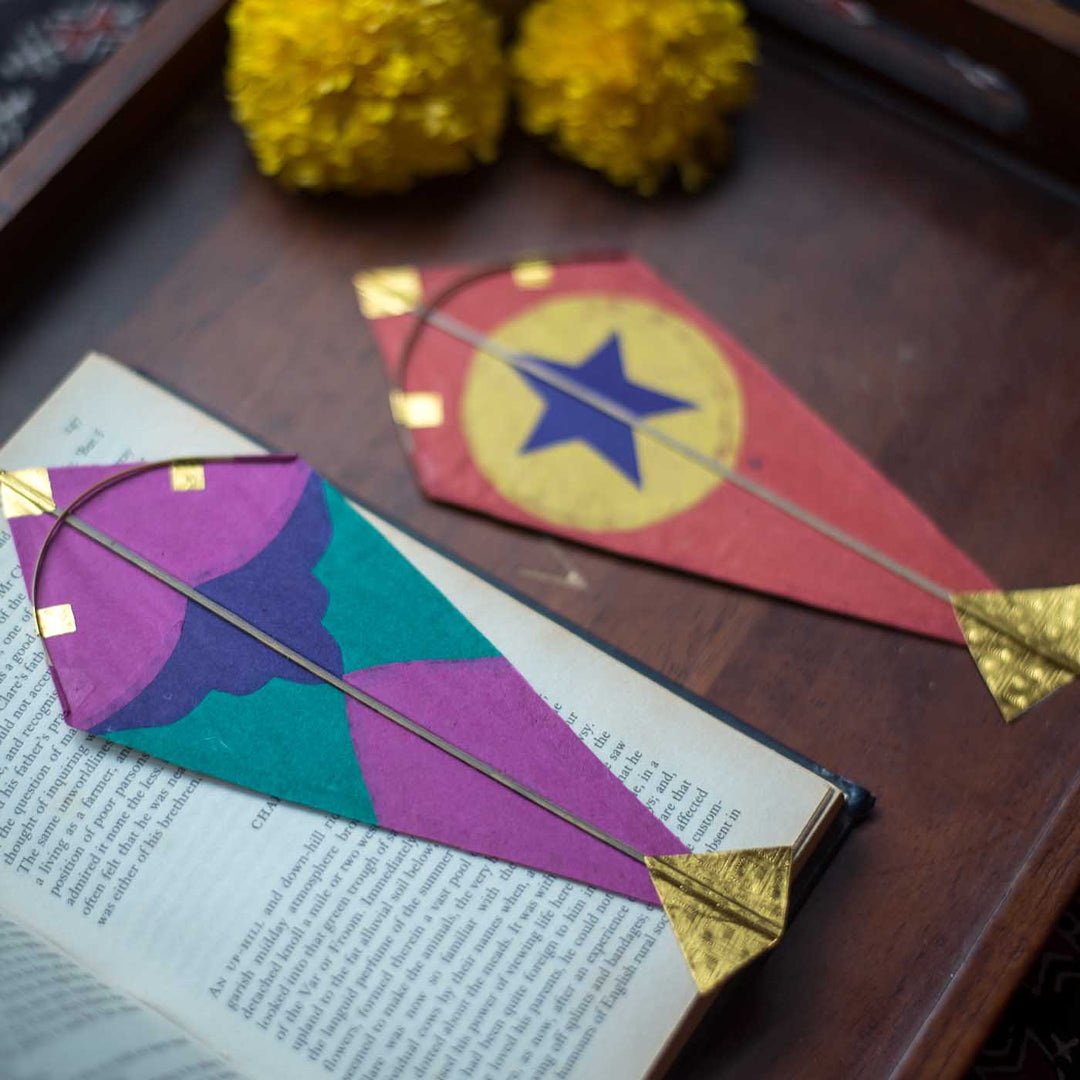 Handmade Paper Kite Bookmarks - (Set of 2)