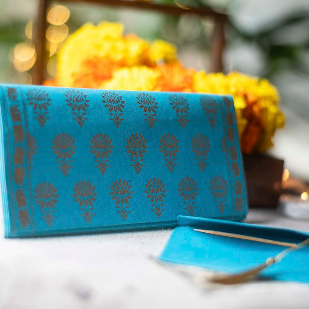 Handcrafted Envelopes - Pack of 5 - Turquoise
