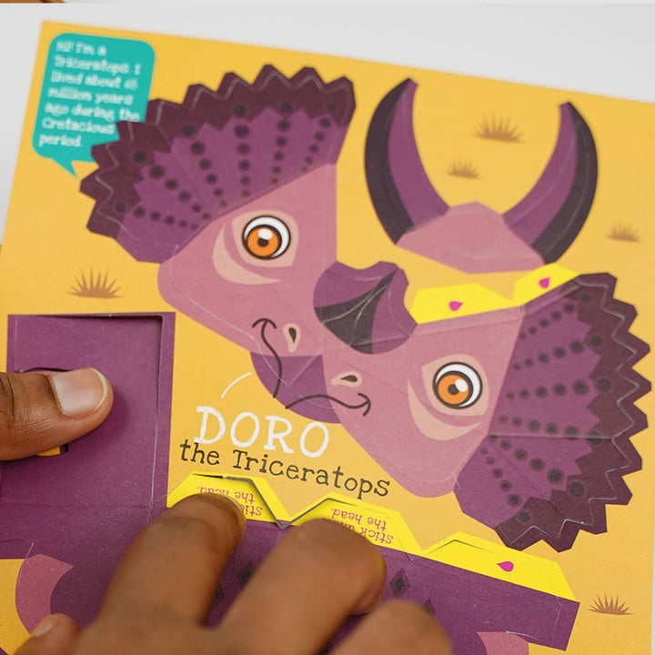 DIY Mini Prehistoric Dinosaurs Paper Craft Kit - Set of 6