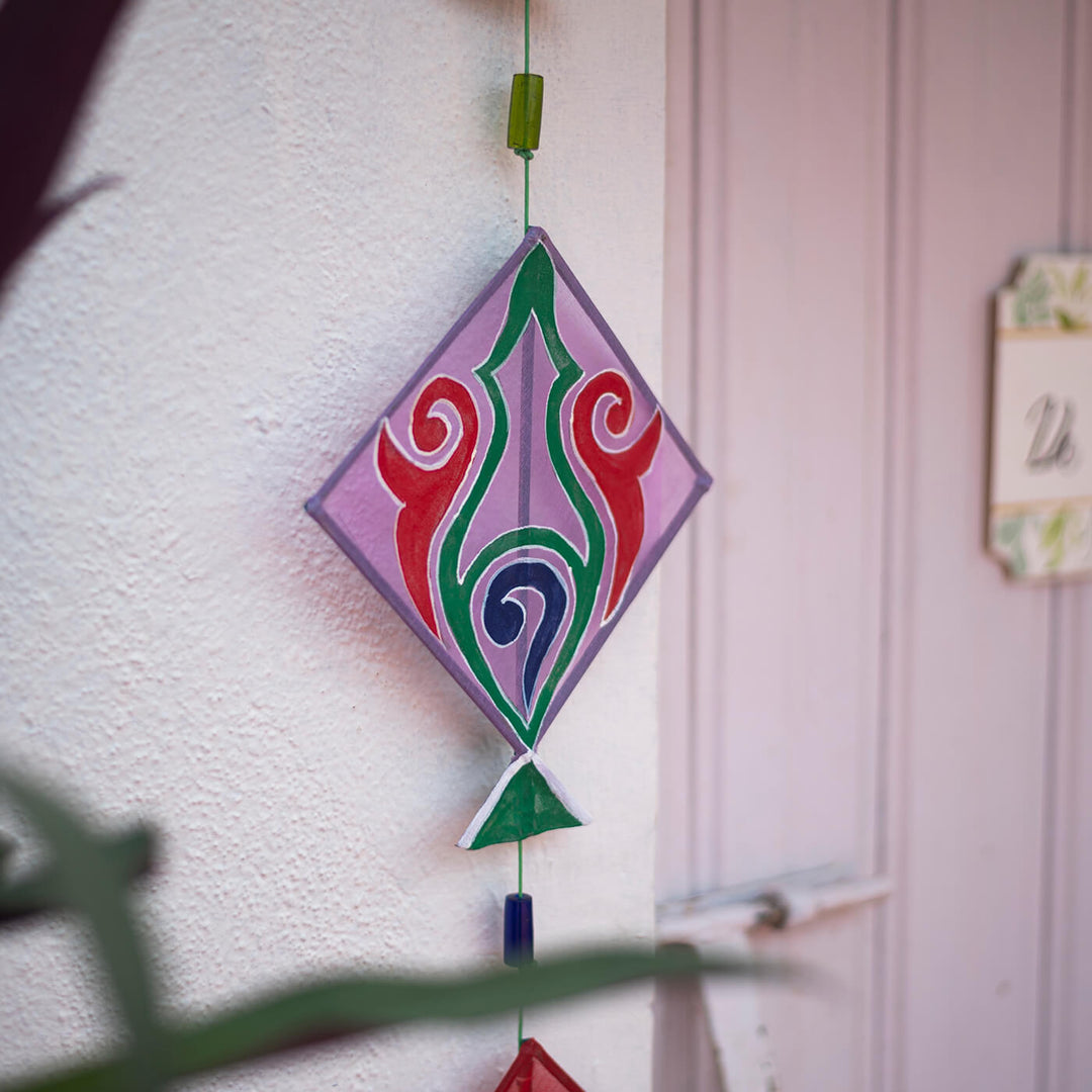 Handcrafted Kite Hangings - Blue, White and Orange