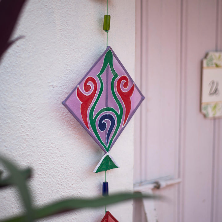 Handcrafted Kite Hangings - Blue, White and Orange
