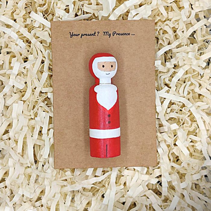 Hand-painted Mr. Santa Miniature - Gift Card - Zwende