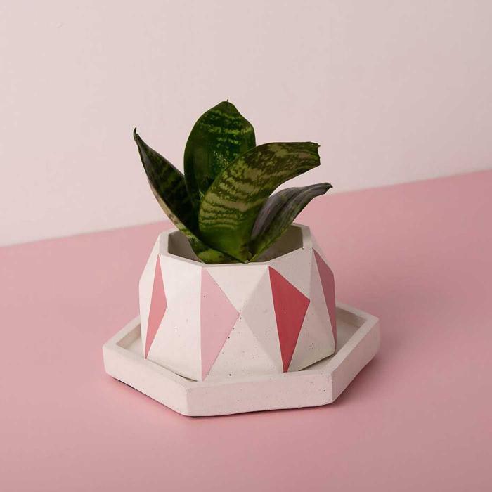 Diamente Kite Invertrix Planter - Pink - Zwende