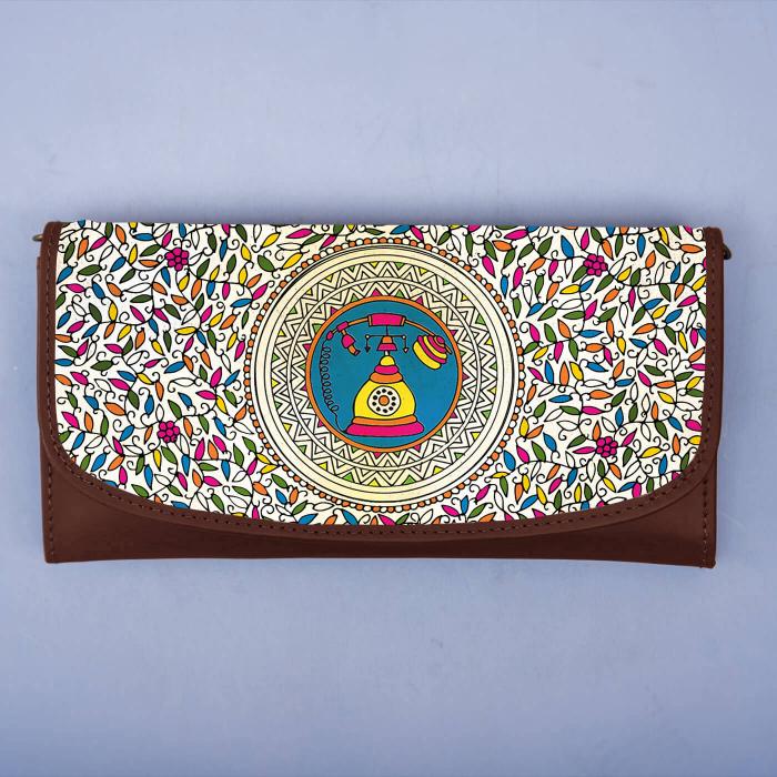 Vintage Phone Women's Wallet in Genuine Leather
