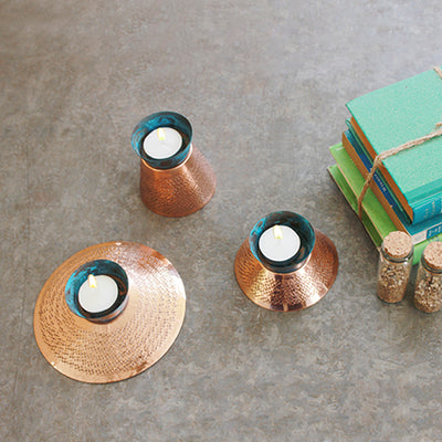 Teal Appeal Copper Tealight