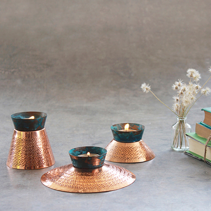 Teal Appeal Copper Tealight