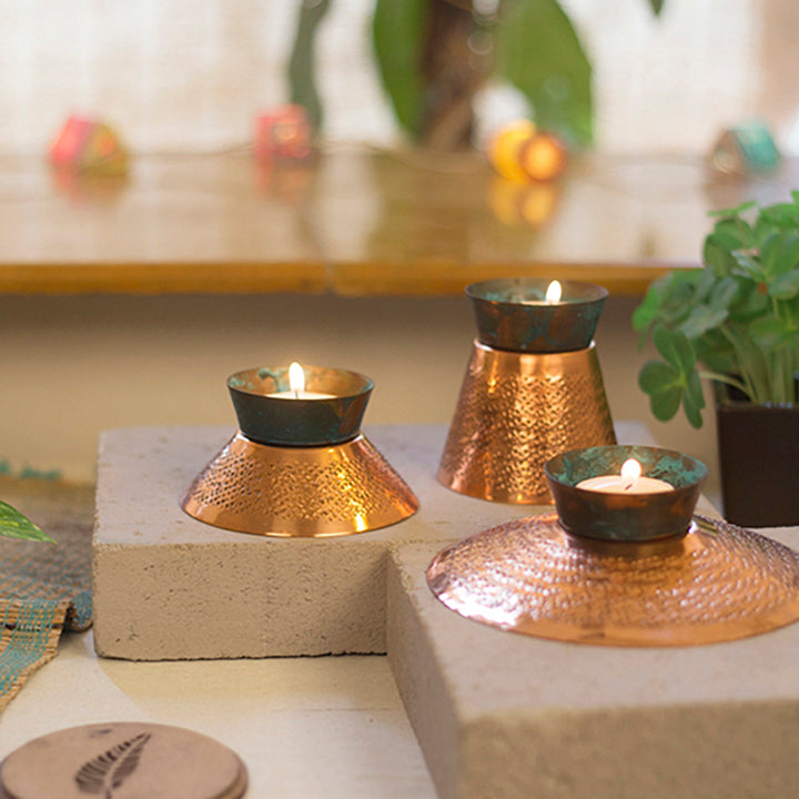 Teal Appeal Copper Tealight