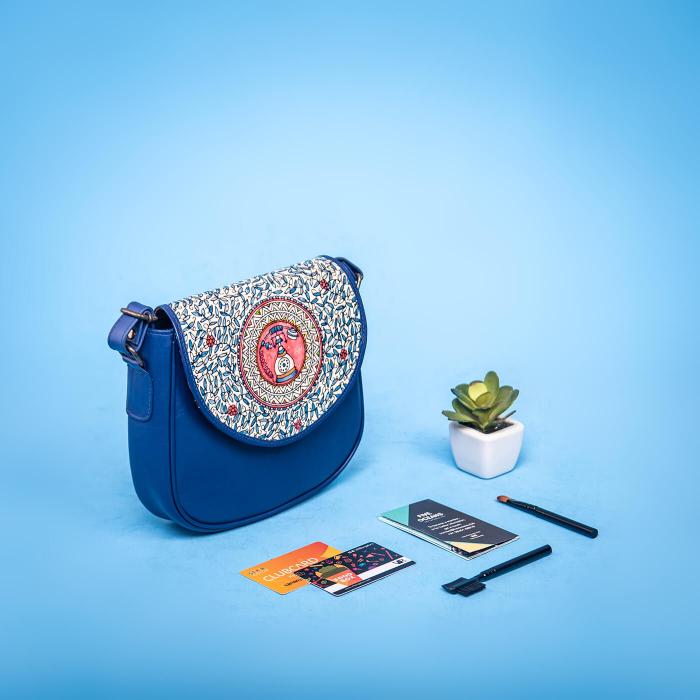 Vintage Phone U Sling Bag in Royal Blue