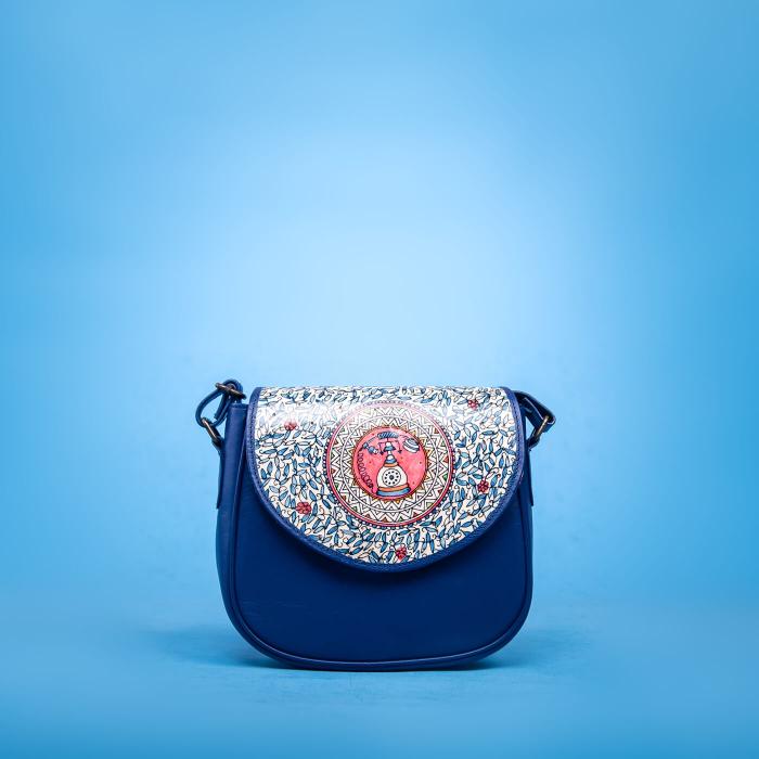 Vintage Phone U Sling Bag in Royal Blue