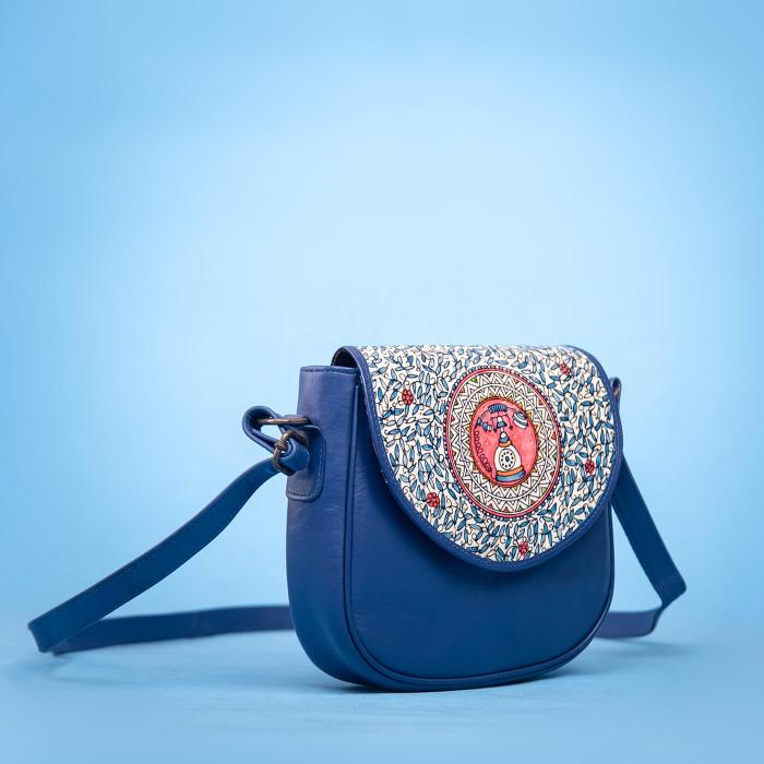 Vintage Phone U Sling Bag in Royal Blue